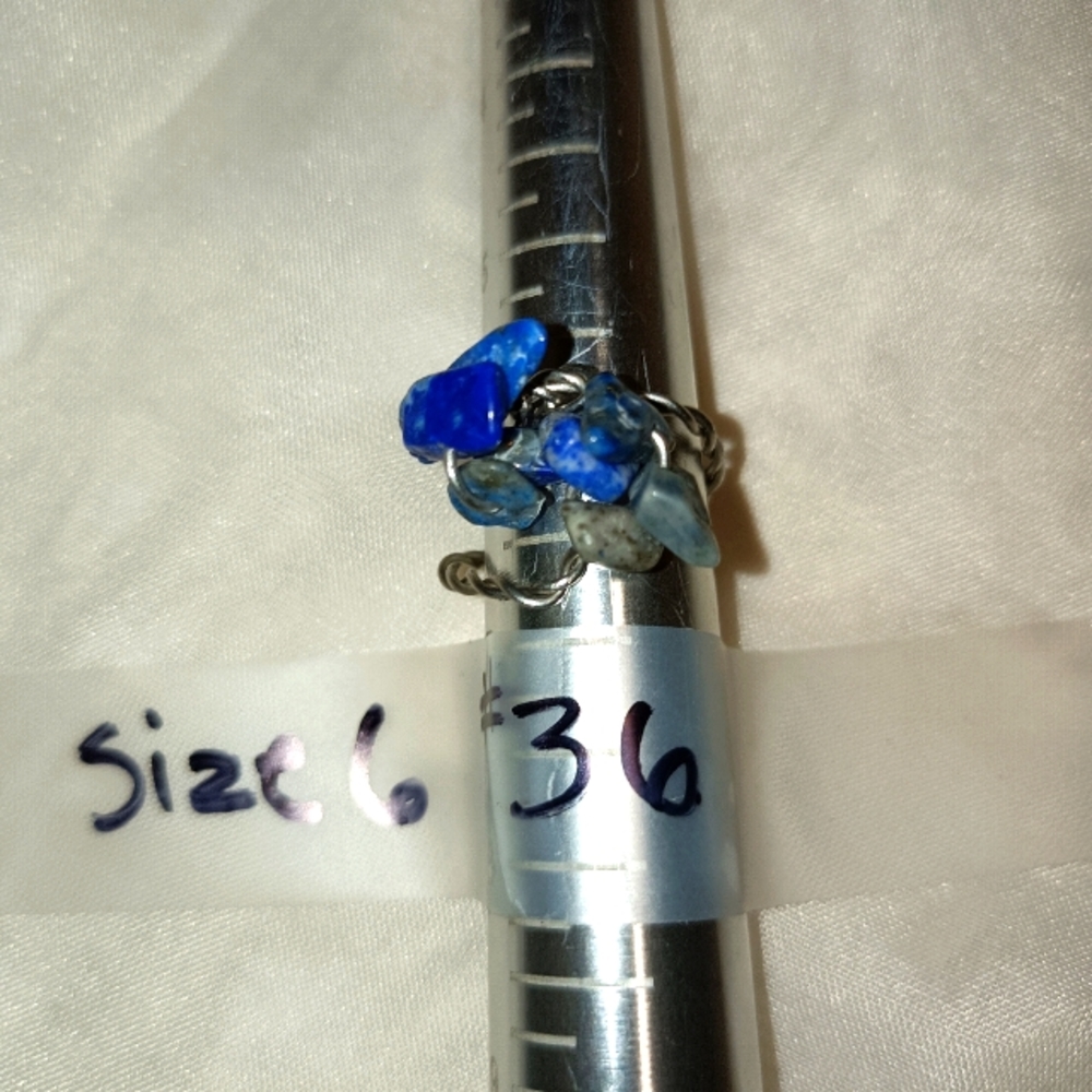Lapis Lazuli crystal wire ring